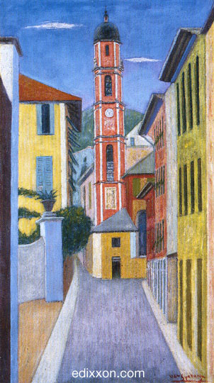 Il campanile rosso di Chiavari....