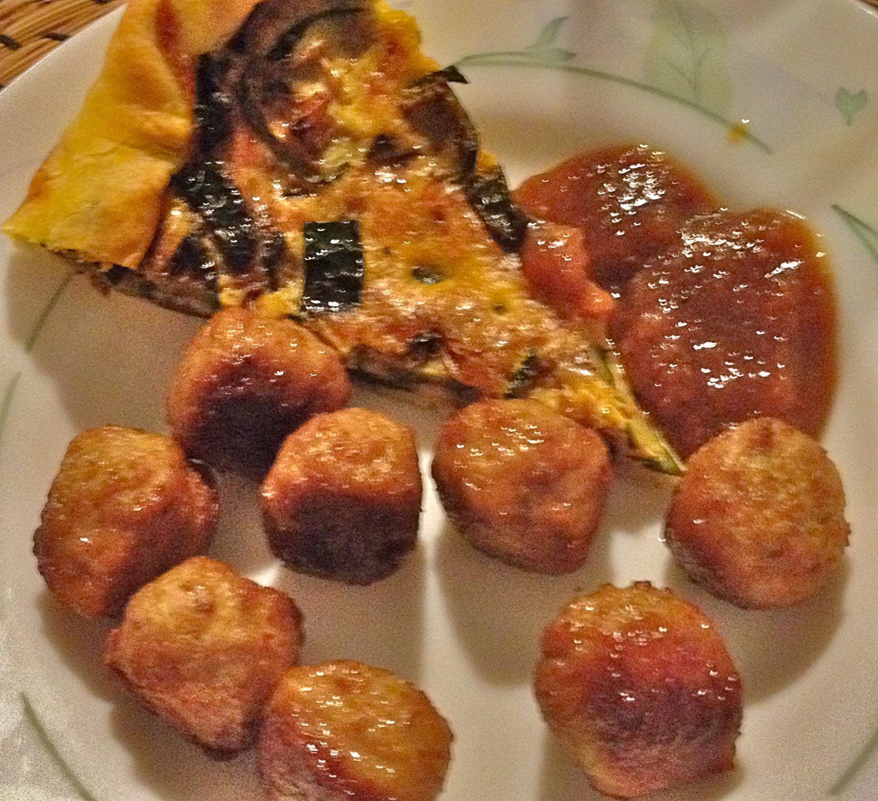 polpette con torta di verdura e marmellata di ortaggi....